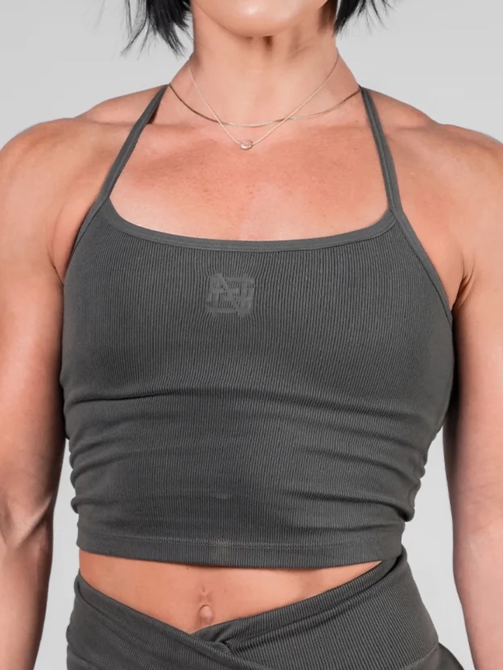 Flag Nor Fail Ribbed Tank - Gray